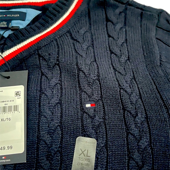 Tommy Hilfiger essential v- neck knitted sweater - Picture 7 of 7
